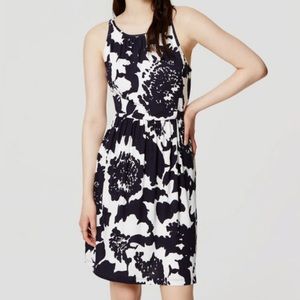 Navy and White Floral Dress